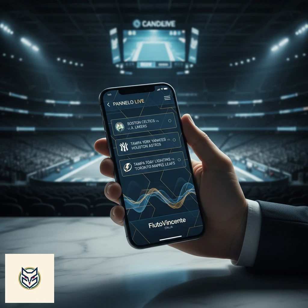 Interfaccia live con statistiche di gara aggiornate e variazioni di quota.