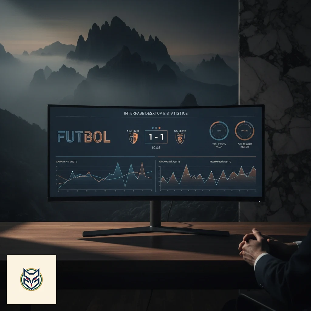 Schermata della visualizzazione desktop per le quote live e il tracker grafico della partita.